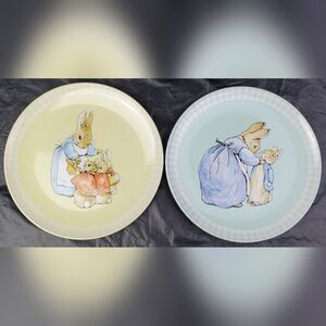 Pottery Barn Kids 2013 Beatrix Potter Peter Rabbit Melamine Plates Set of 2 GUC